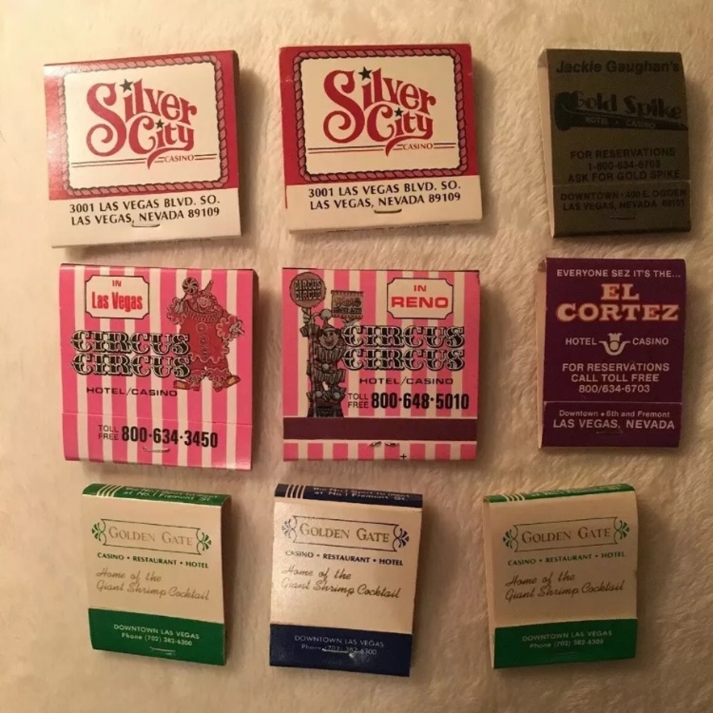 Las Vegas Casinos 9 Vintage Unstruck Matchbooks